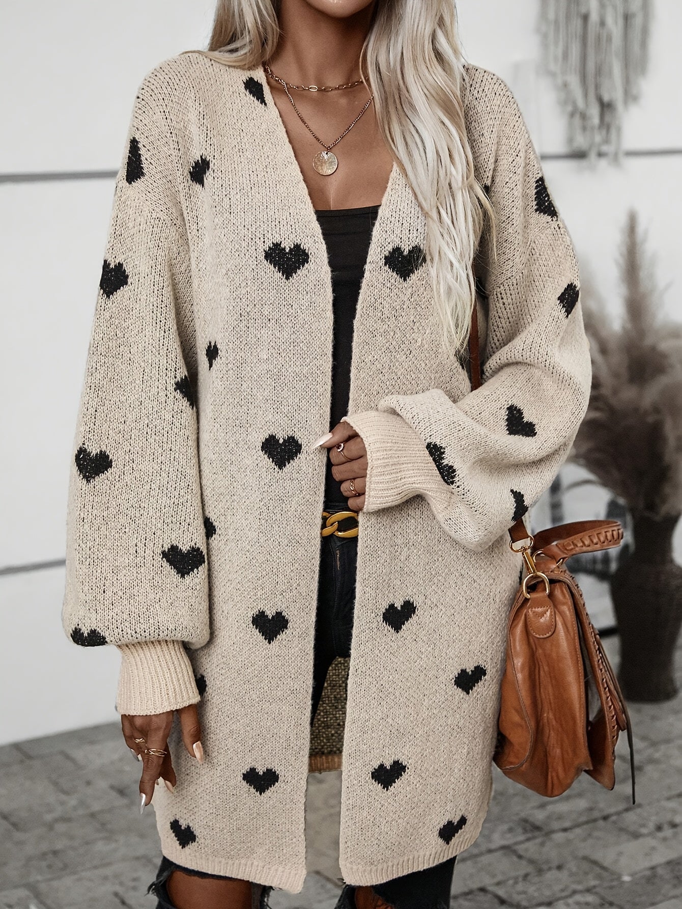Women's cardigan with heart pattern | Long sleeves 0