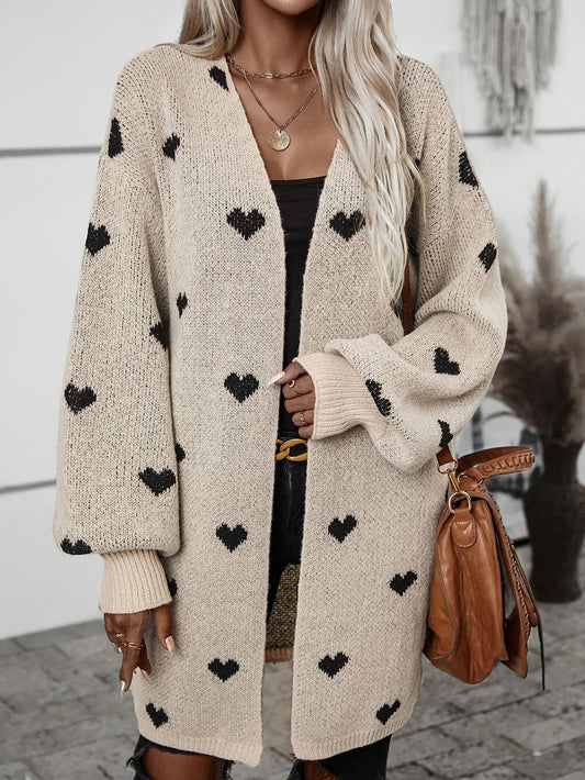 Women's cardigan with heart pattern | Long sleeves 0