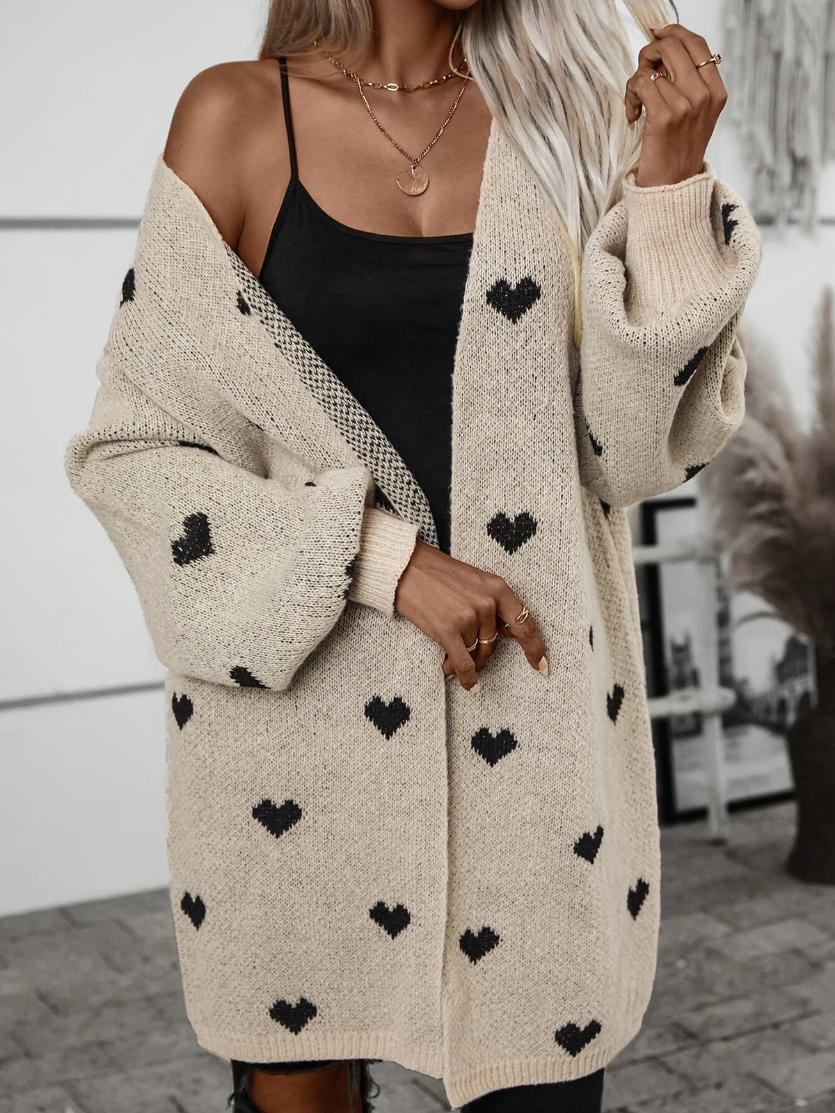 Women's cardigan with heart pattern | Long sleeves 3