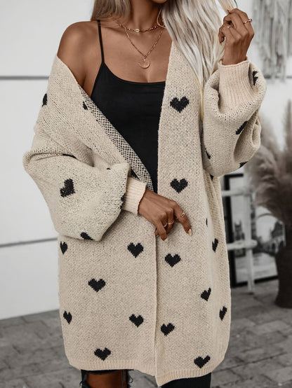 Women's cardigan with heart pattern | Long sleeves 3