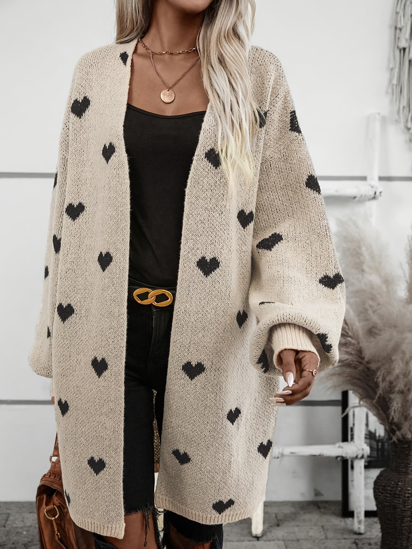 Women's cardigan with heart pattern | Long sleeves 4