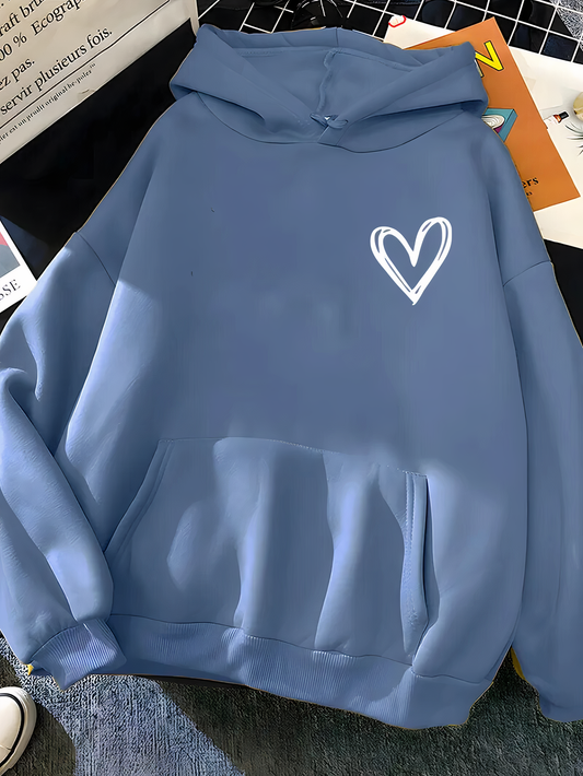 Women's casual hoodie with heart | Loose fit 0
