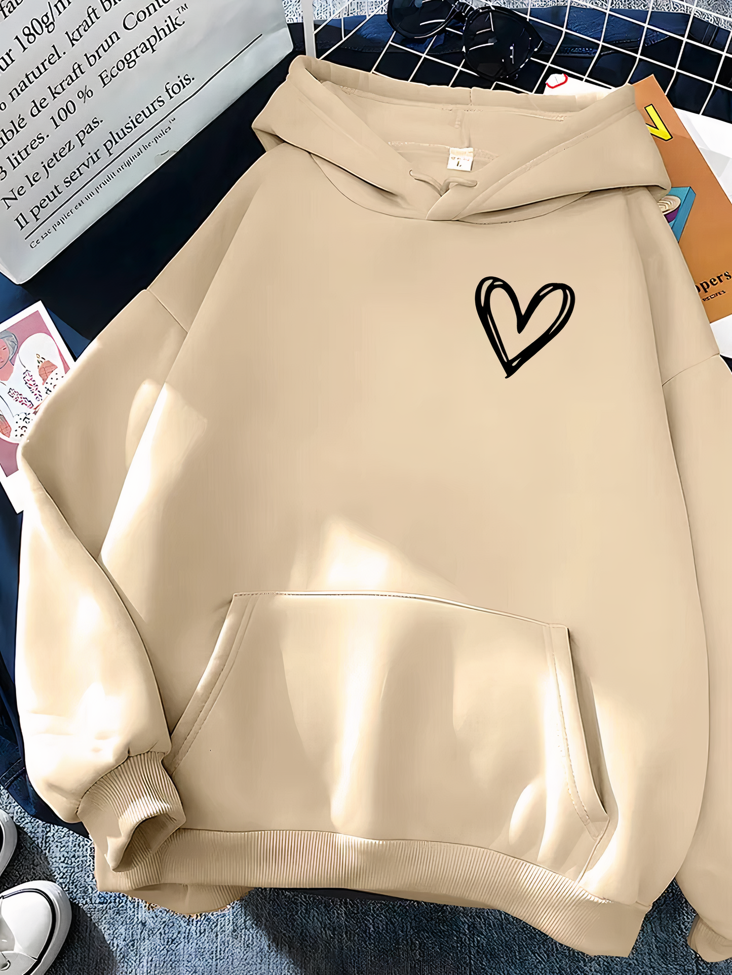 Women's casual hoodie with heart | Loose fit 4