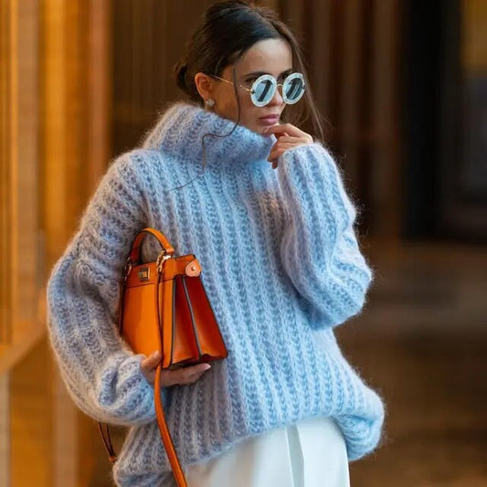 Women's chunky knit turtleneck sweater | winter 0