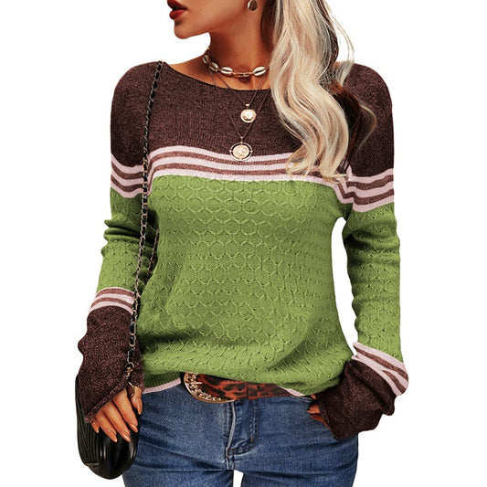 Women's fashionable striped sweater 0