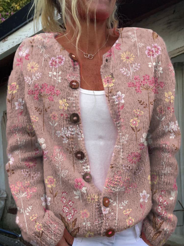 Women's floral cardigan | round neck 2