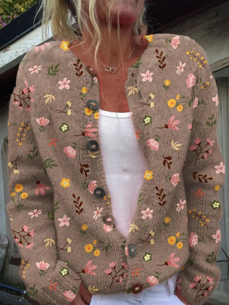 Women's floral cardigan | round neck 3
