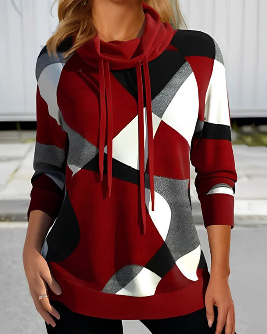 Women's geometric print hoodie | Long sleeves 0