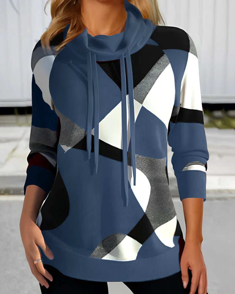 Women's geometric print hoodie | Long sleeves 1