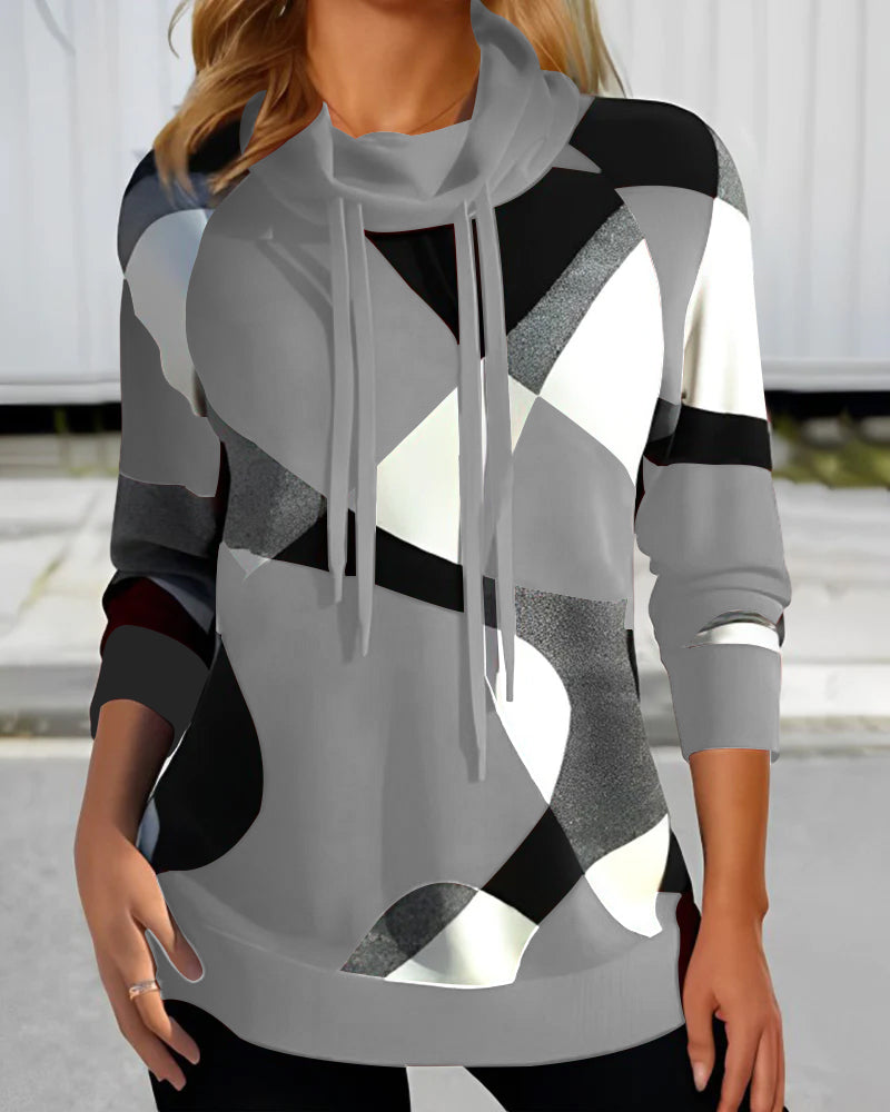Women's geometric print hoodie | Long sleeves 2