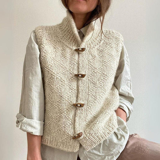 Women's knitted vest | Beige 0