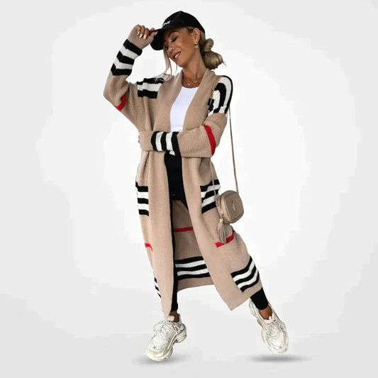Women's long striped cardigan 0