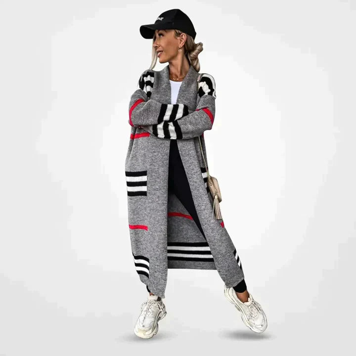 Women's long striped cardigan 2