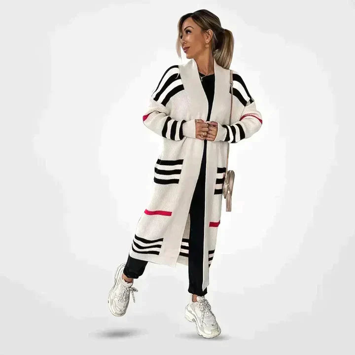 Women's long striped cardigan 3