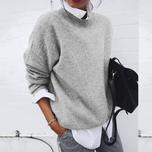 Women's round-neck knitted sweater | Long sleeves 0