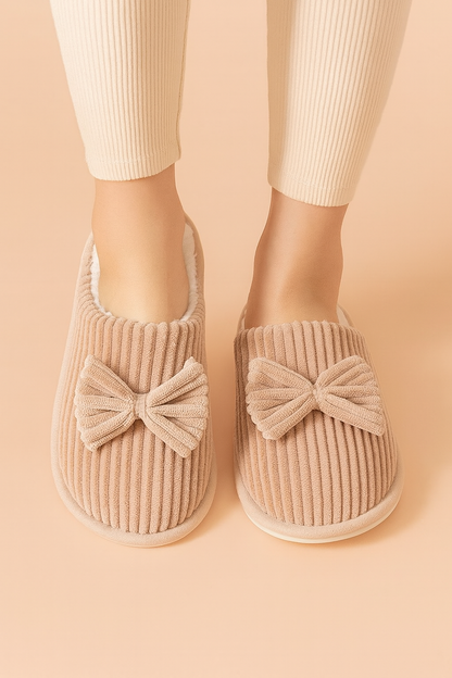 Women's slippers with a bow | Warm, soft, and comfortable house slippers 0