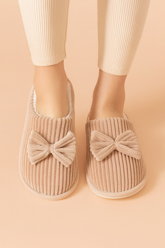 Women's slippers with a bow | Warm, soft, and comfortable house slippers 0