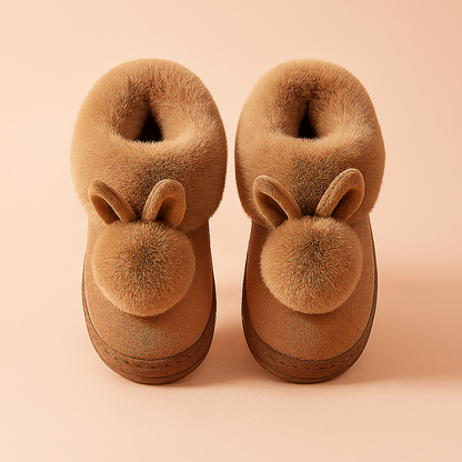 Women's slippers with a rabbit motif for winter | Warm and cute 1