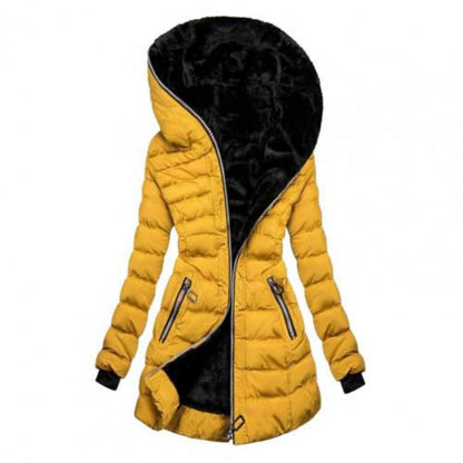 Women's zipper buffer long arm jacket | Hood 1