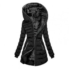 Women's zipper buffer long arm jacket | Hood 3