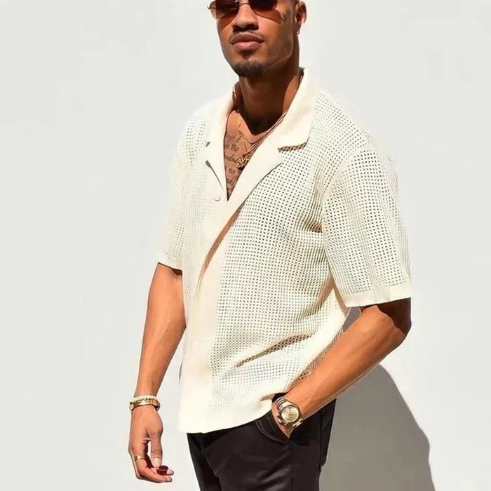 STUART | Crocheted Beach Shirt Men-4