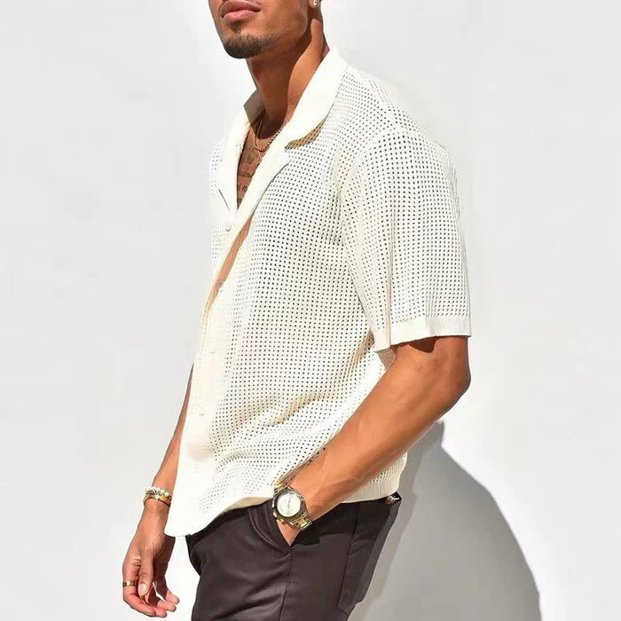 STUART | Crocheted Beach Shirt Men-3
