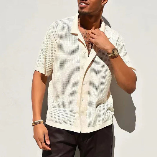 STUART | Crocheted Beach Shirt Men-1