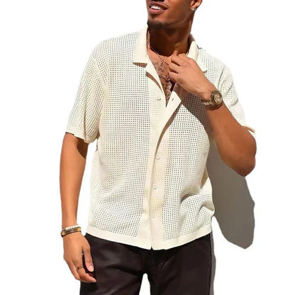 STUART | Crocheted Beach Shirt Men-2