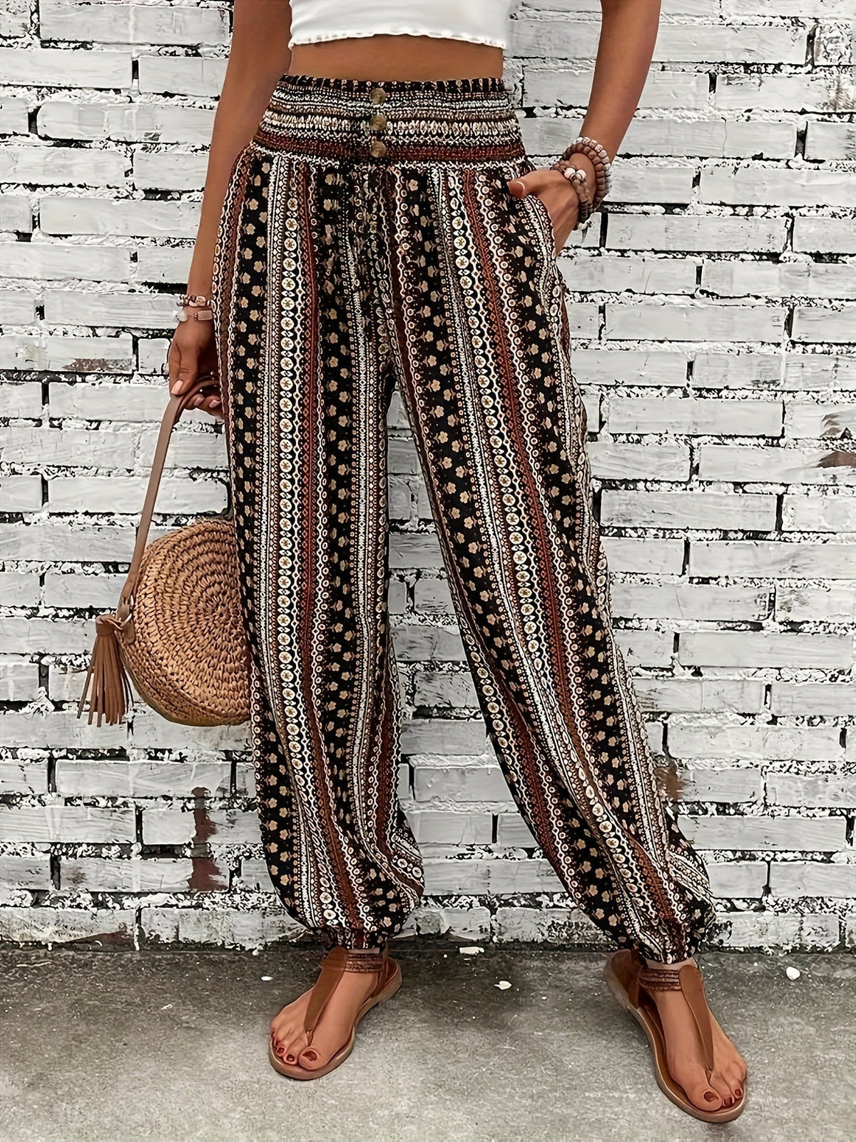 Viviana | Stylish High-Waist Printed Pants-1