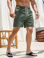  Men’s Casual Shorts - Breathable Lightweight Fabric - Elastic Waistband with Drawstring-3