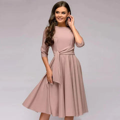  Vienna | Flattering Fit Midi Dress with Bow-2