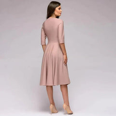  Vienna | Flattering Fit Midi Dress with Bow-4