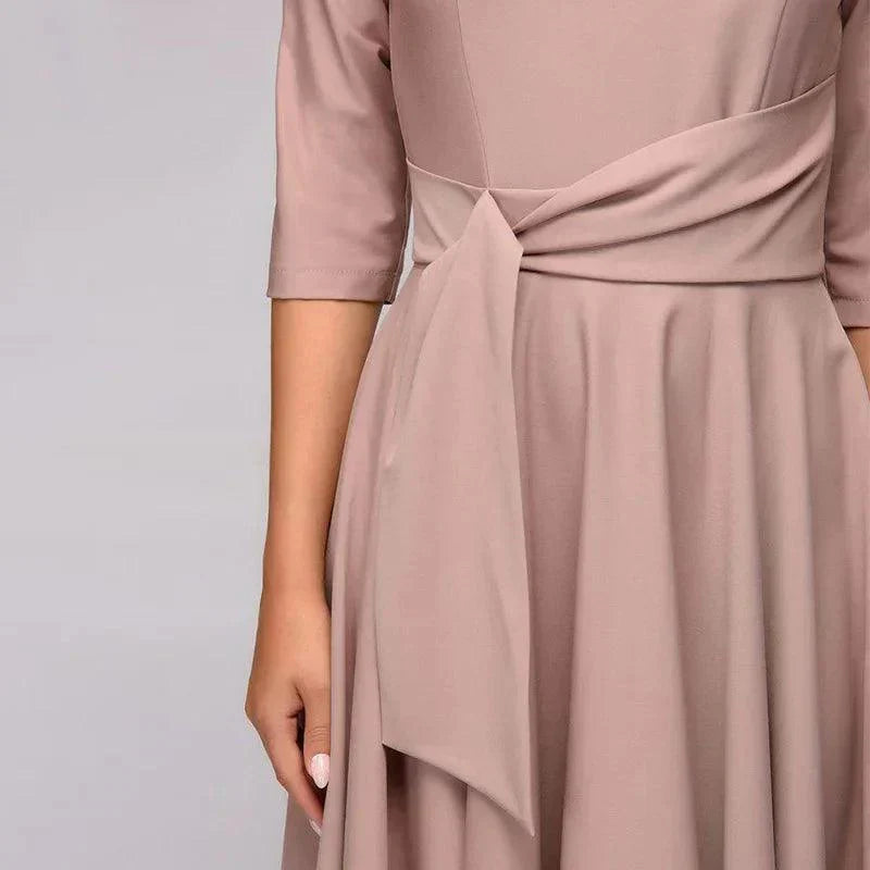  Vienna | Flattering Fit Midi Dress with Bow-5