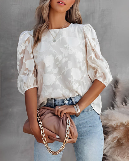  AIRLIE | Blouse with Puff Sleeve-1