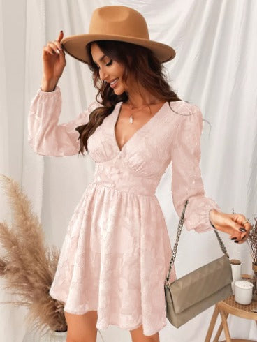  ANNA | Gorgeous Satin Dress with Puff Sleeves-1