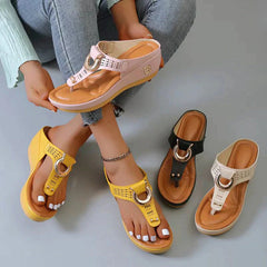 ADELAIDE | Leather Wedge Sandals-2