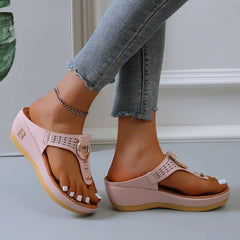 ADELAIDE | Leather Wedge Sandals-4