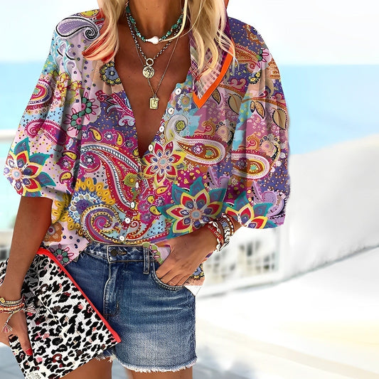  KAREN | Mandala Printed Shirt for Women-1