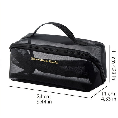 Mila | Spacious Travel Toiletry Bag Made of Mesh Material 6
