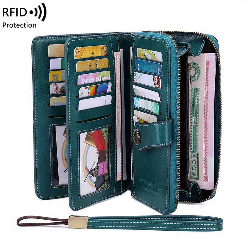 Skyla | Retro RFID Travel Wallet | Large Capacity 5