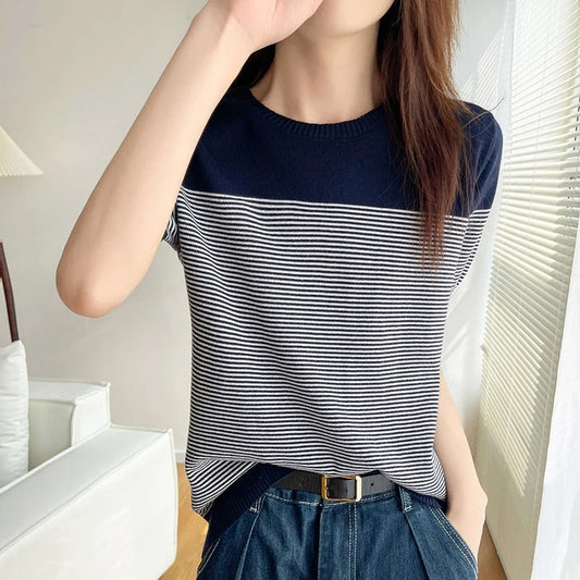  EDITH | Stripe Women's T-shirt-1