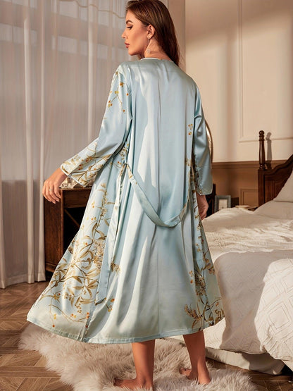 Indulge in Elegance: ELSIE Night Gown 2-Piece Set-5
