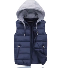 Ralph Bodywarmer | Casual light padded vest/jacket with removable hood for men-4