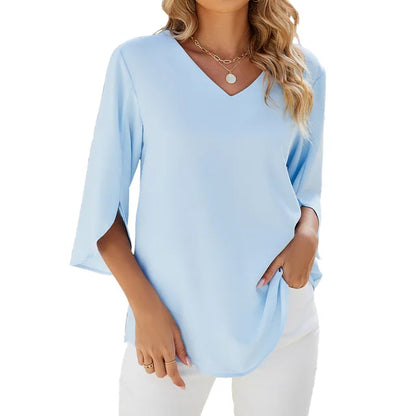  JAMY | V-neck Elegant Blouse-5