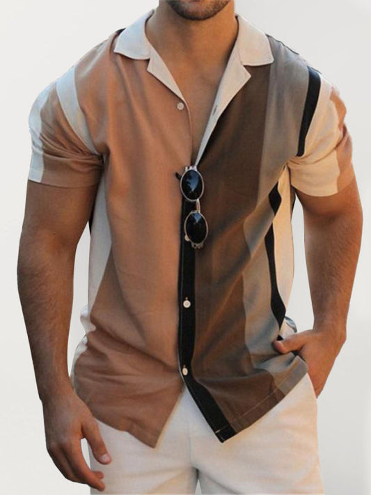 BERNARD | Striped Short Sleeve Shirt-1