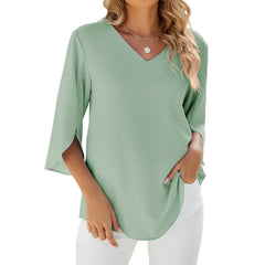 JAMY | V-neck Elegant Blouse-3