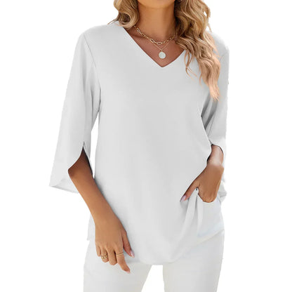  JAMY | V-neck Elegant Blouse-2