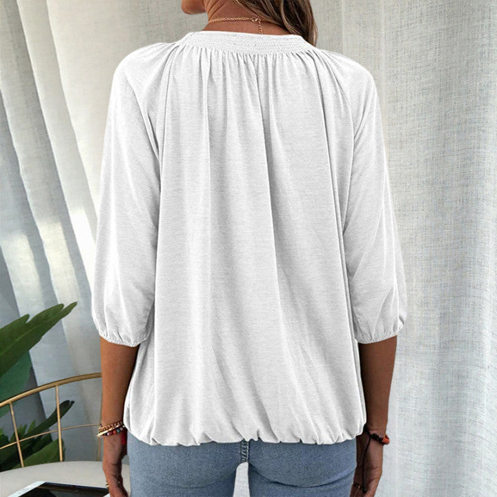 DELILAH | Versatile Classic Crew Neck Shirt-2