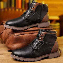 Men's Leather Zipper Dress Boots – Elegant and Durable Footwear-2