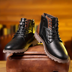 Men's Leather Zipper Dress Boots – Elegant and Durable Footwear-3